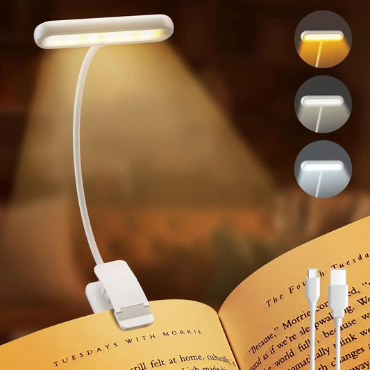 Lampe LED de lecture rechargeable avec pince